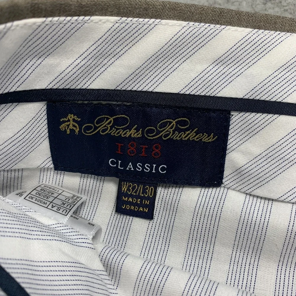 Brooks Brothers Reda 1865 Pants Mens 35x29 Measured Flat Front Tag: 32x30